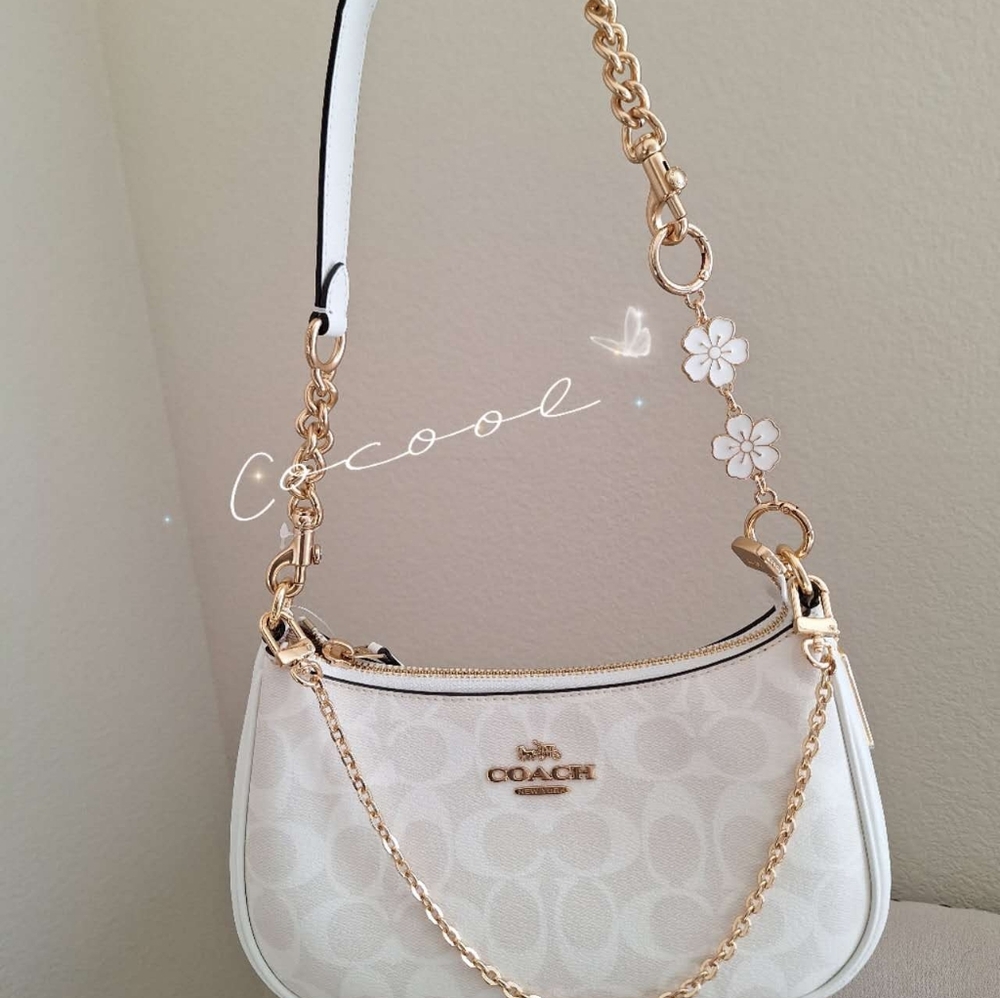 NWT Authentic Coach teri shoulder bag CA548 Glacierwhite color - Picture 7 of 12